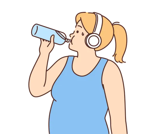 Trinkwasser des mädchens  Illustration