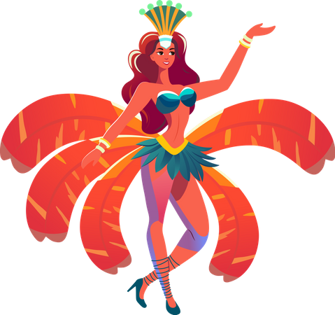 Mädchen tritt im Karneval auf  Illustration