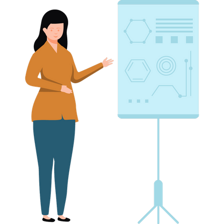 Mädchen unterrichtet Chemie  Illustration