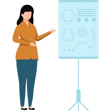 Mädchen unterrichtet Chemie  Illustration