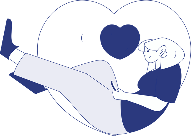 Mädchen verliebt  Illustration