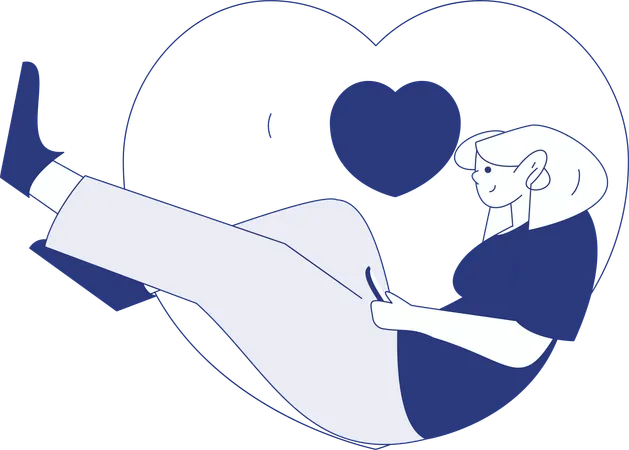 Mädchen verliebt  Illustration