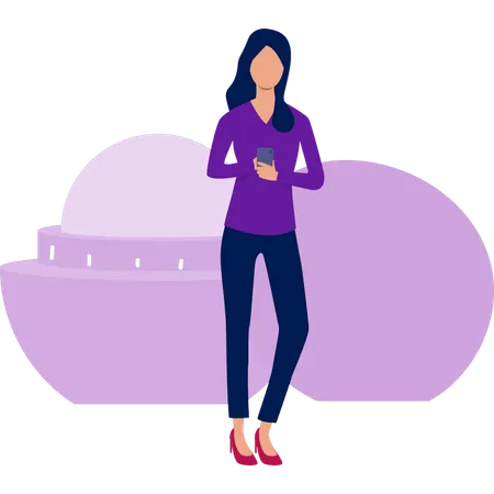 Mädchen verwendet Kompaktpuder  Illustration