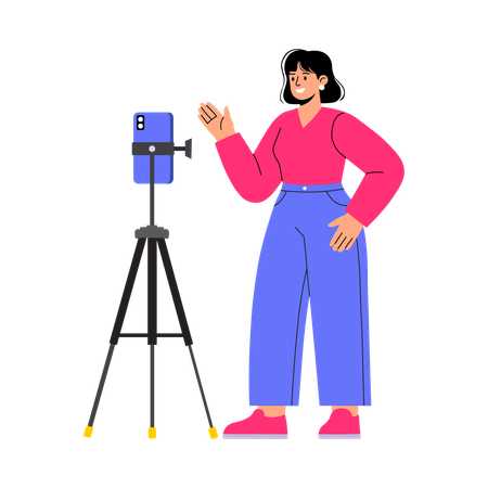 Mädchen-Vlogging  Illustration