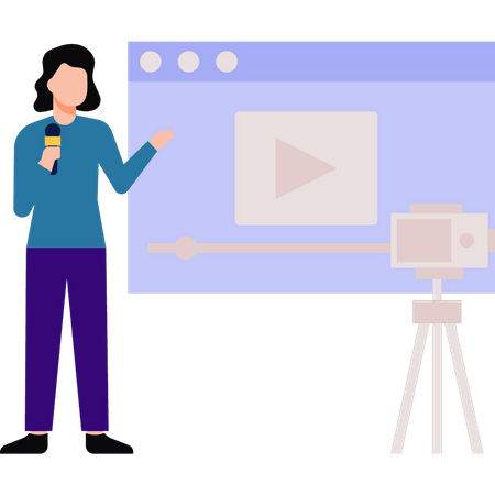 Mädchen-Vlog-Video  Illustration