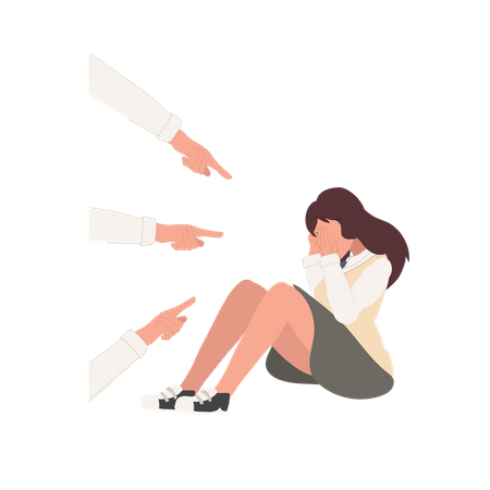 Mädchen wird von Leuten gemobbt  Illustration