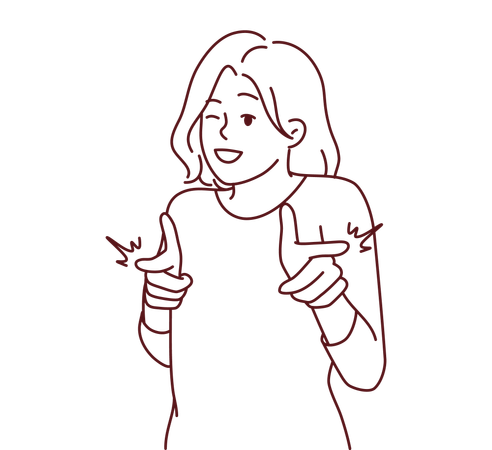 Mädchen zeigt Finger  Illustration