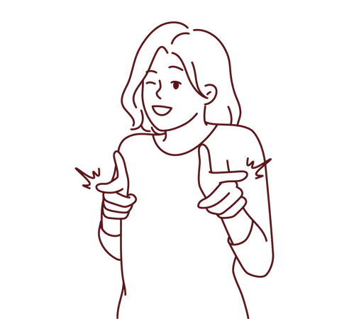 Mädchen zeigt Finger  Illustration