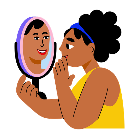 Mädchen zeigt Selbstliebe  Illustration