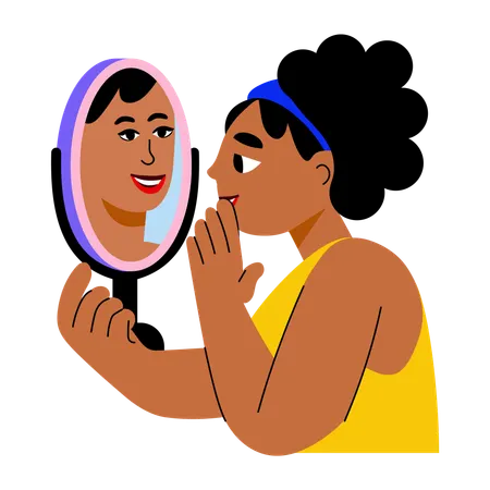 Mädchen zeigt Selbstliebe  Illustration