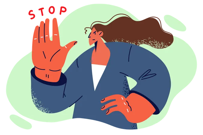 Mädchen zeigt Stop-Geste  Illustration