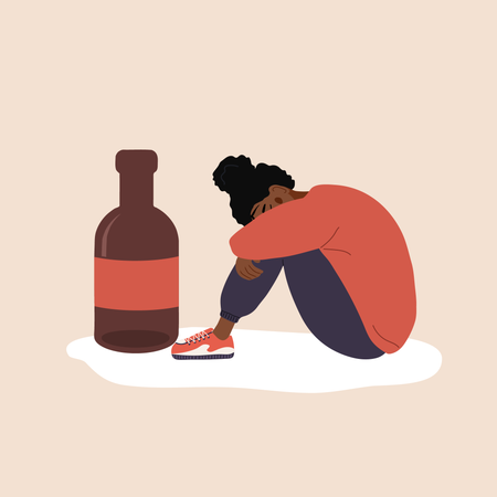 Madre alcohólica  Ilustración