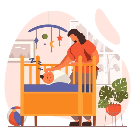 Madre con bebe  Ilustración