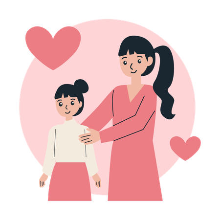 Mamá e hija  Ilustración