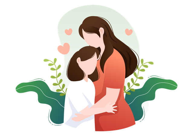 Madre e hija  Ilustración