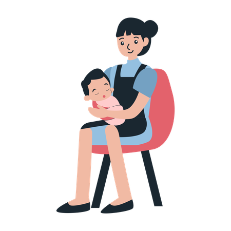 Mãe com babá Playtime  Ilustração