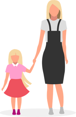 Mãe com filha  Ilustração
