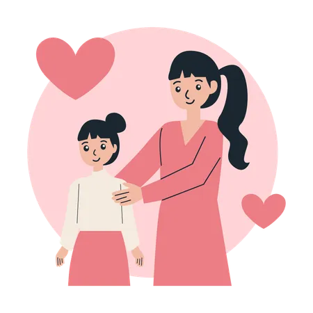 Mãe e filha  Ilustração