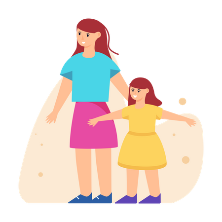 Mãe e filha  Ilustração