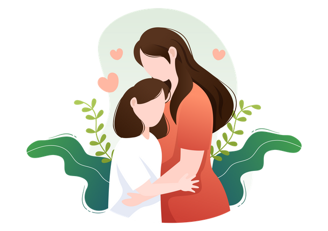 Mãe e filha  Ilustração