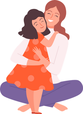 Mãe e filha  Ilustração