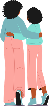 Mãe e filha amorosas  Ilustração