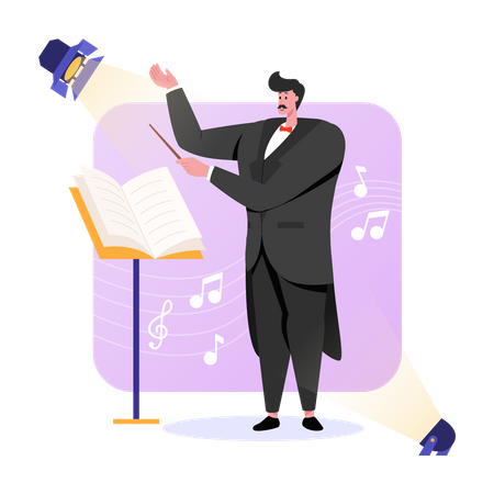 Maestro de orquestra  Ilustração