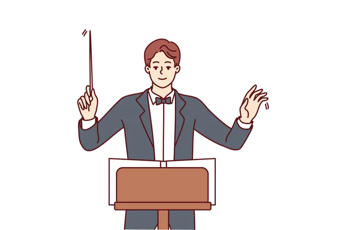 Maestro de Orquestra Masculino  Ilustração