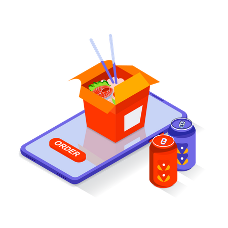 Magasin d'alimentation en ligne  Illustration