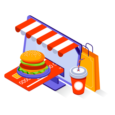 Magasin d'alimentation en ligne  Illustration