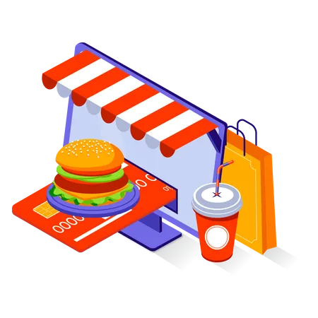 Magasin d'alimentation en ligne  Illustration