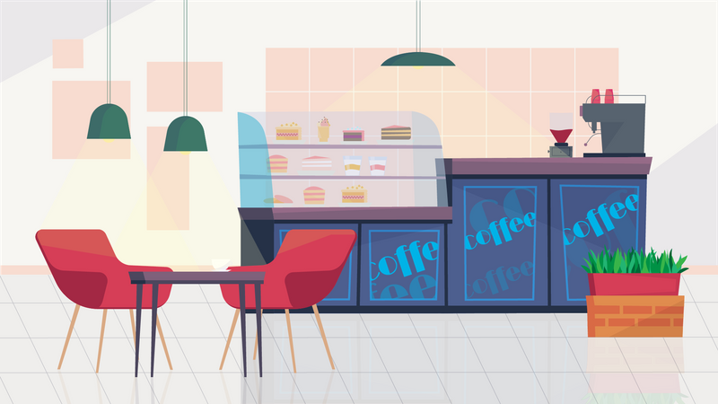 Magasin de café vide  Illustration