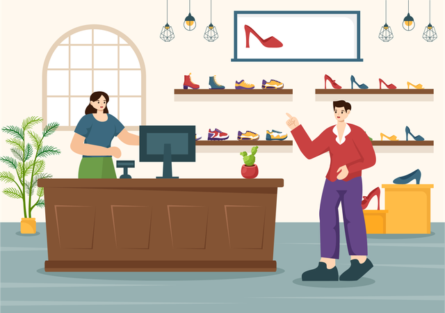 Magasin de chaussures  Illustration