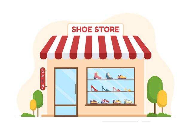 Magasin de chaussures  Illustration