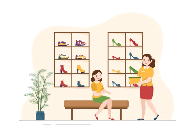 Magasin de chaussures  Illustration