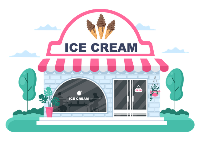 Magasin de crème glacée  Illustration