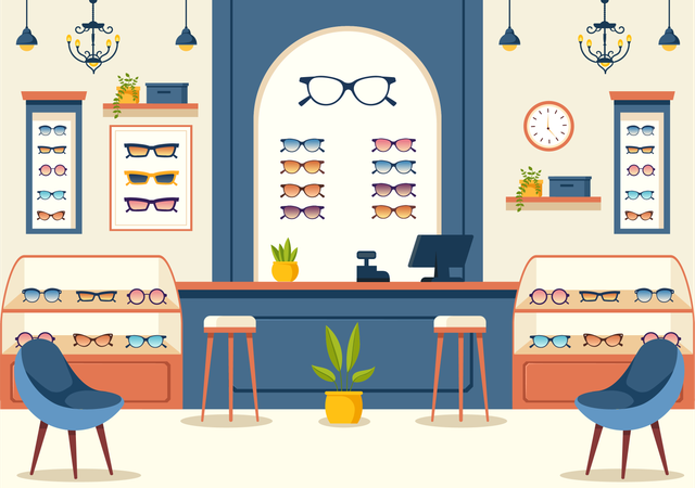 Magasin de lunettes  Illustration