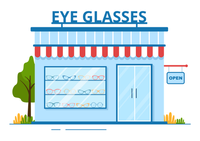 Magasin de lunettes  Illustration