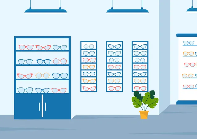 Magasin de lunettes  Illustration