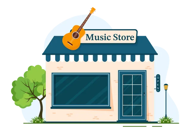 Magasin de musique  Illustration