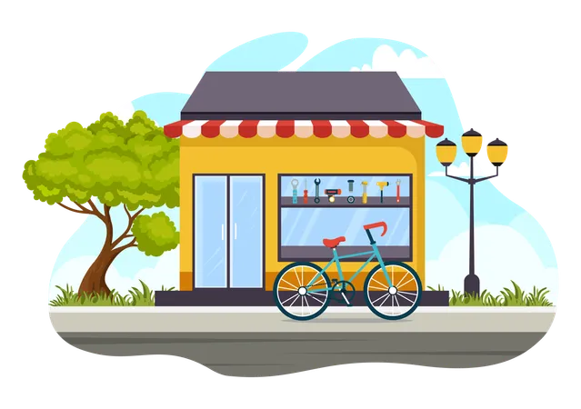 Magasin de vélo  Illustration