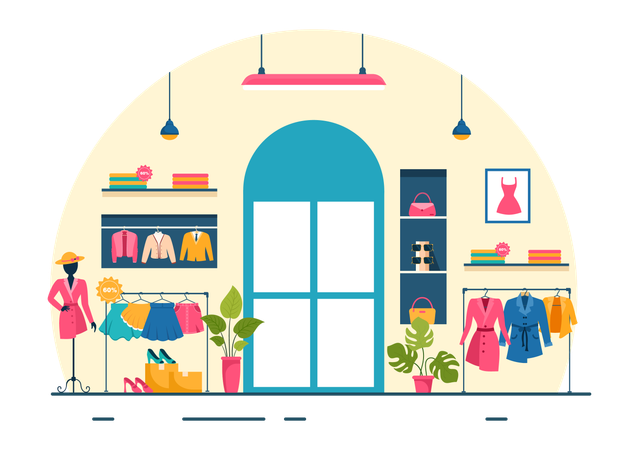 Magasin de vêtements  Illustration