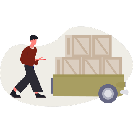 Employé d'entrepôt vérifiant l'envoi de livraison  Illustration