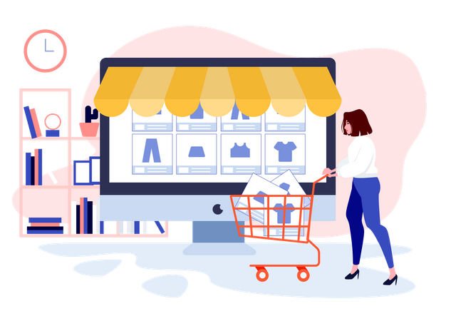 Magasins de vente en ligne  Illustration