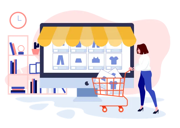 Magasins de vente en ligne  Illustration