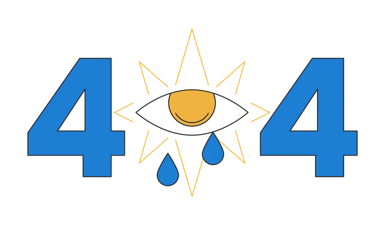 Mágico esotérico mal de ojo llorando lágrimas error 404 mensaje flash  Ilustración