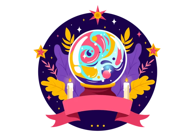 Magical crystal ball  Illustration