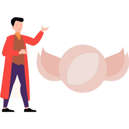 Magician performing a trick  Illustration