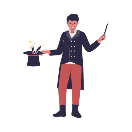 People Magician In Circus Illustration