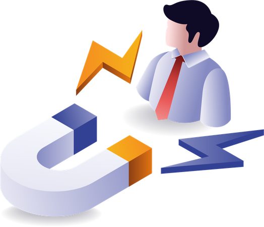 Magnet-Strategie zur Kundengewinnung  Illustration